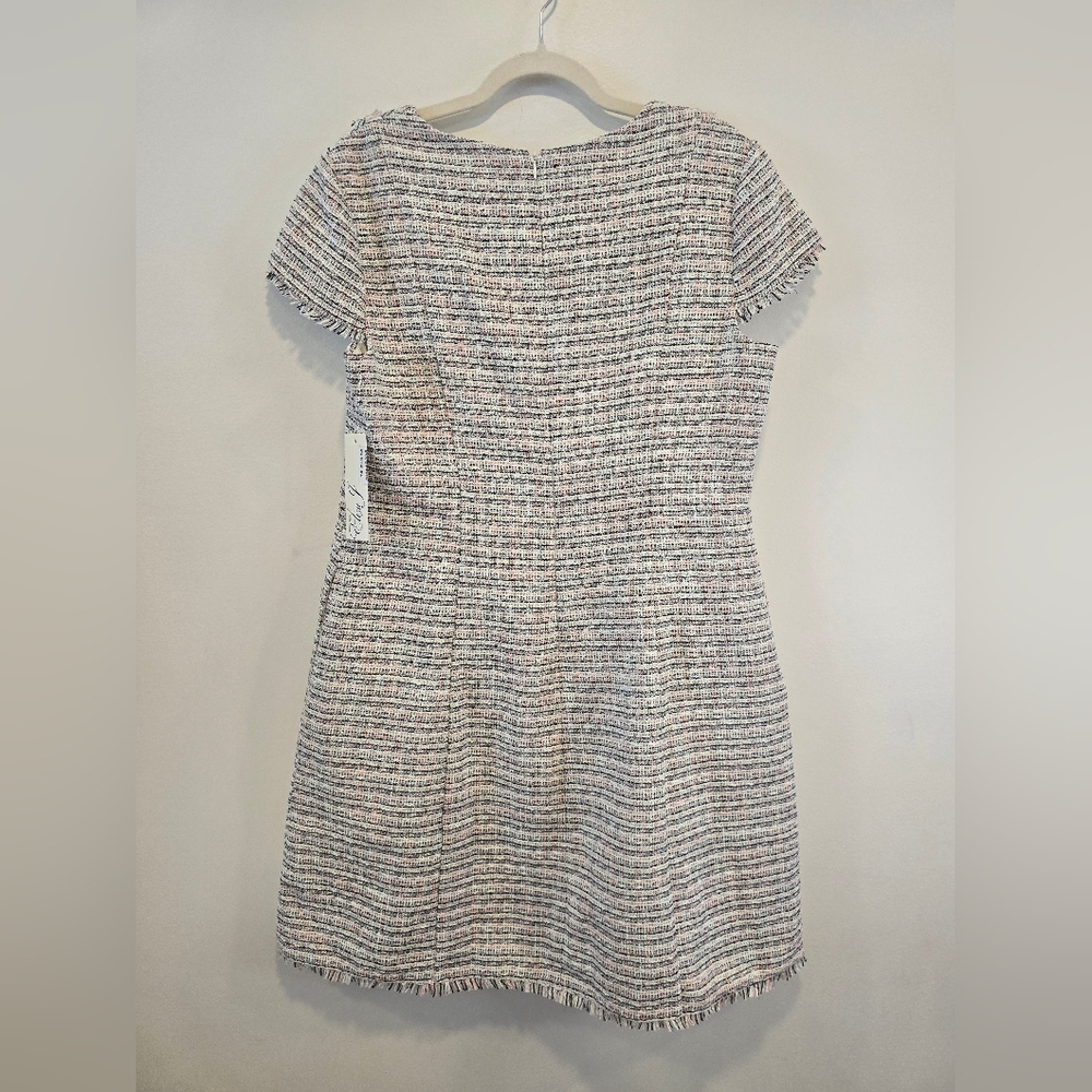 Eliza J Cap Sleeve Bouclé A-Line Dress Size 16 Nwt - Picture 11 of 15